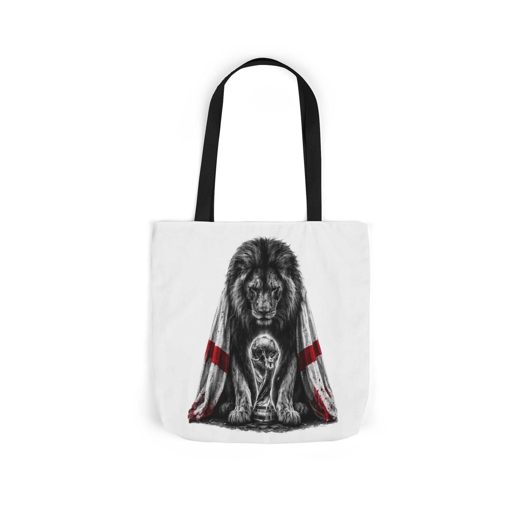 England Lion Guardian Canvas Tote — Protective Lion & Cub Illustration Tote Bag