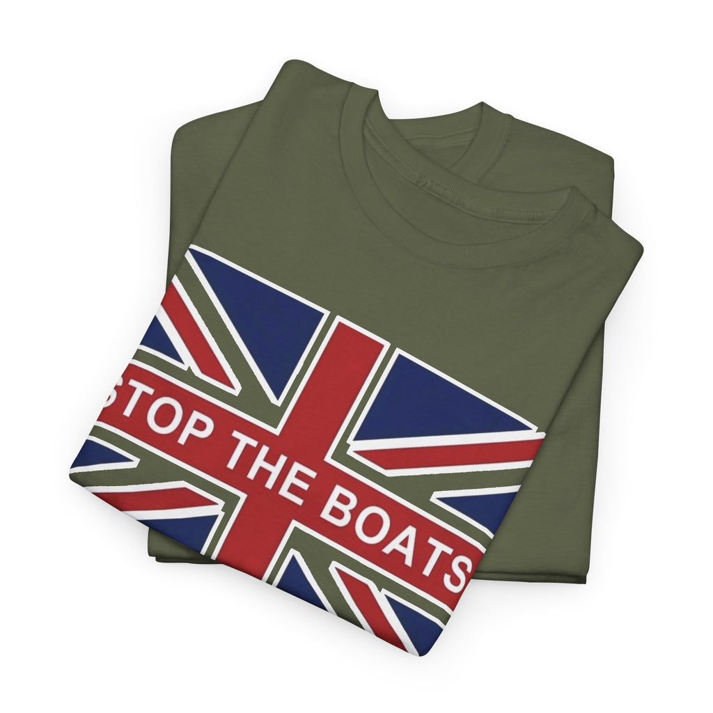 Union Jack "Stop The Boats" Political Statement Tee / T-Shirt