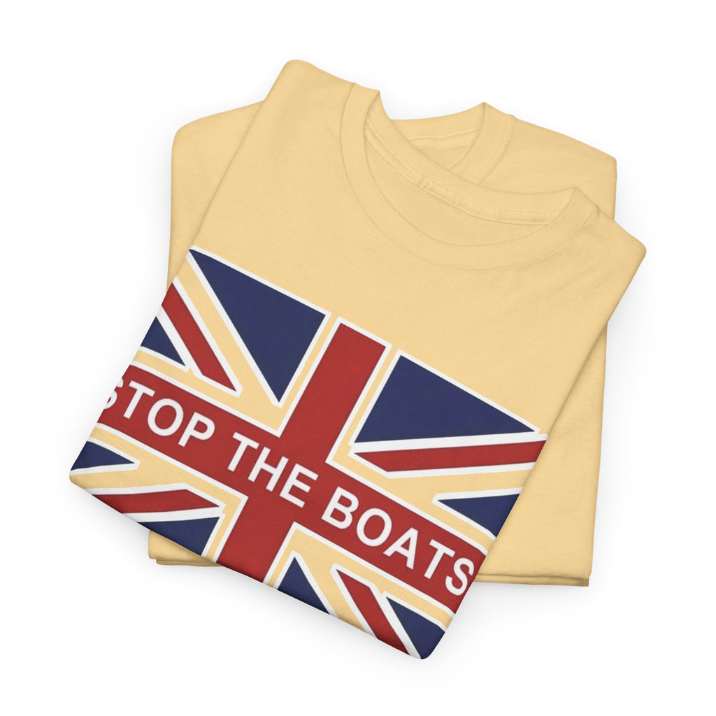 Union Jack "Stop The Boats" Political Statement Tee / T-Shirt