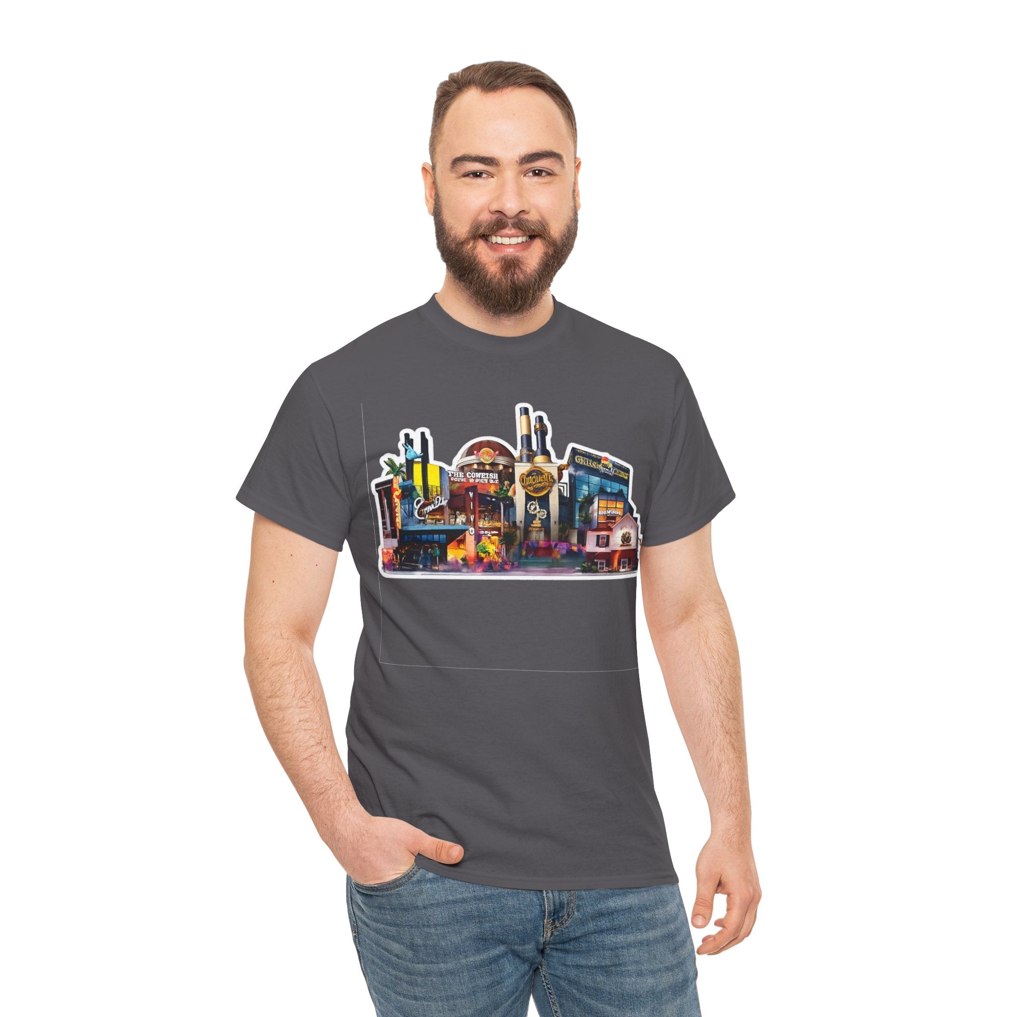 Universal Orlando Skyline T-Shirt — Neon Strip Casino Cityscape Tee