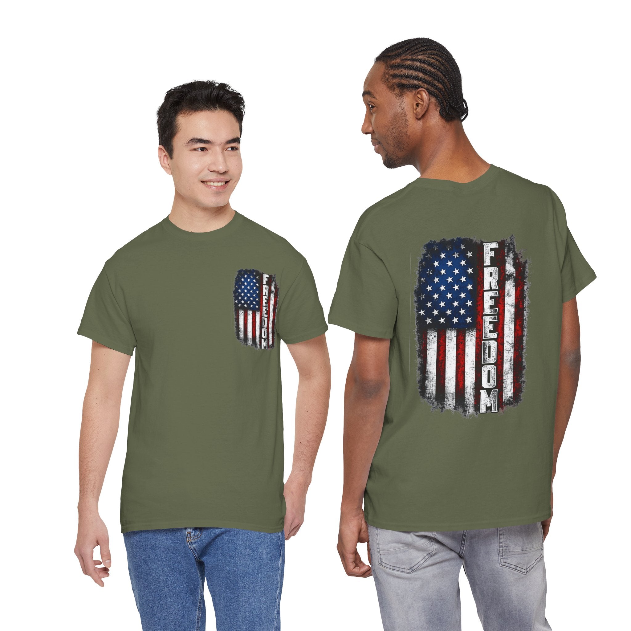 Freedom American Flag T-Shirt — Distressed USA Patriotic Tee