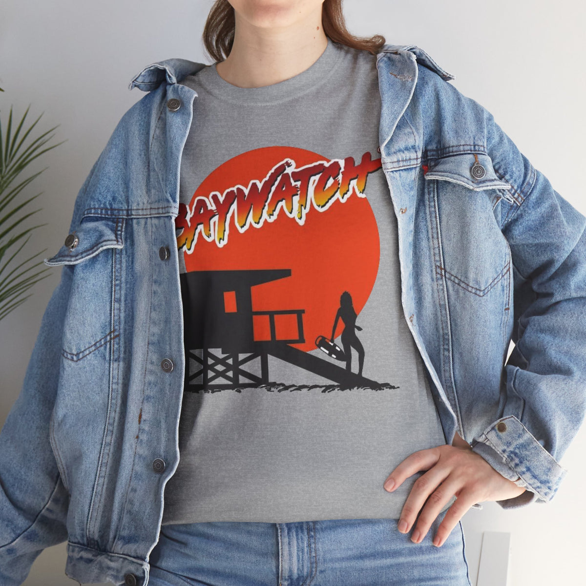 Baywatch Lifeguard Sunset Cotton T-Shirt