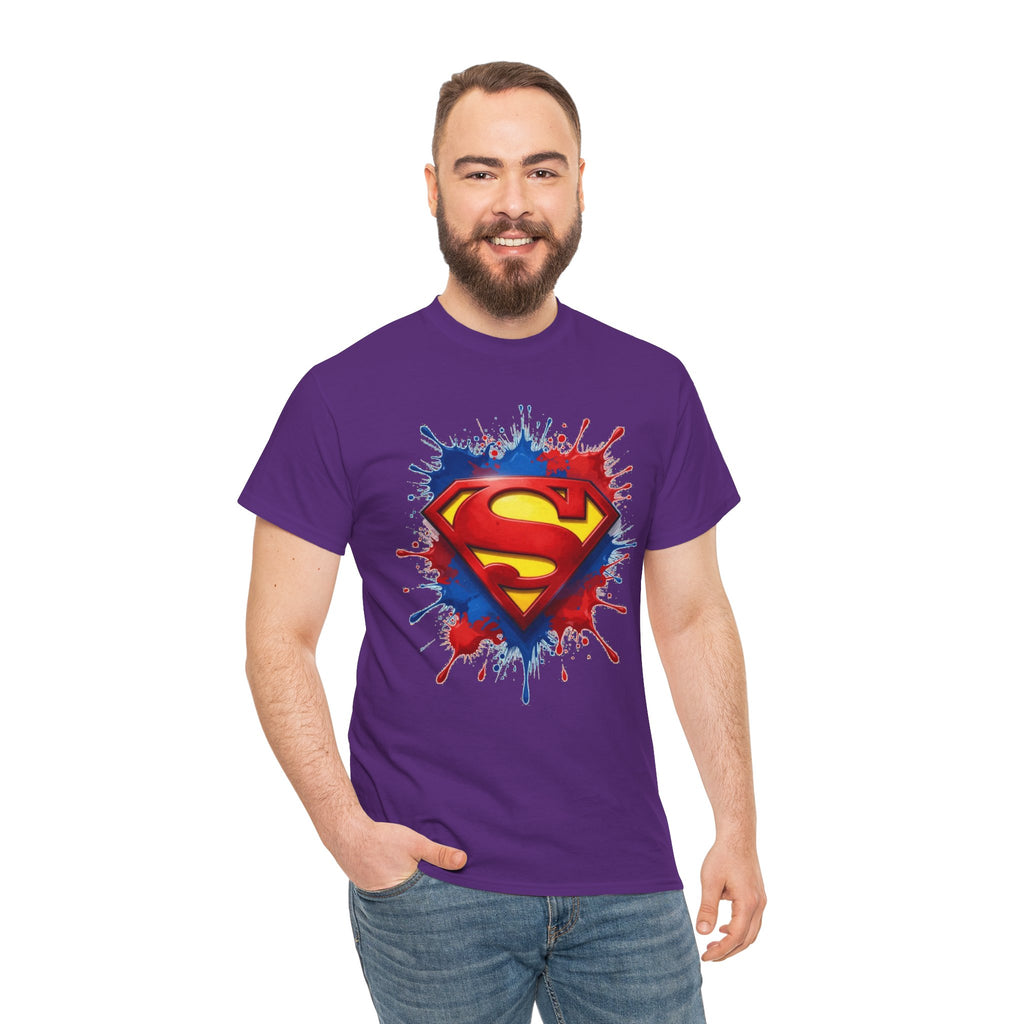 Superhero Emblem Paint-Splash T-Shirt
