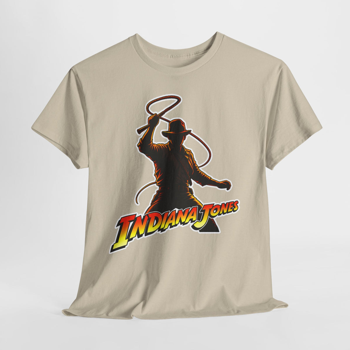 Indiana Jones Inspired Adventure Movie Graphic Tee — Iconic Whip Silhouette with 'Indiana Jones' Logo