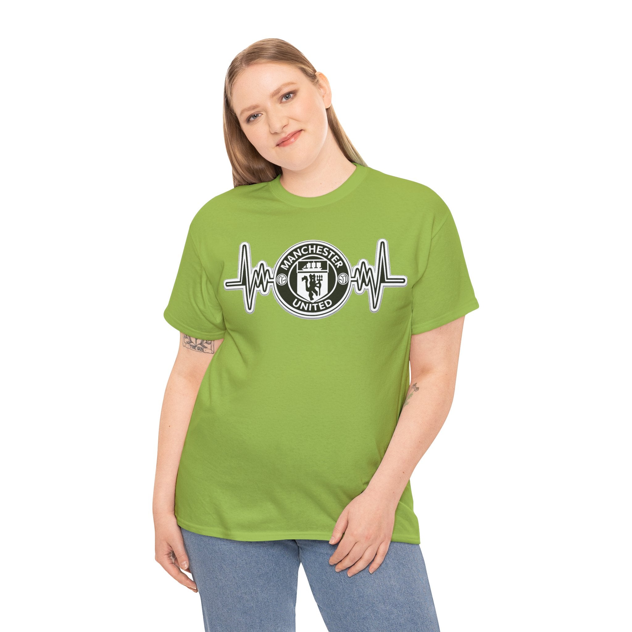 Manchester United Inspired Heartbeat T‑Shirt — Football Fan Pulse Tee