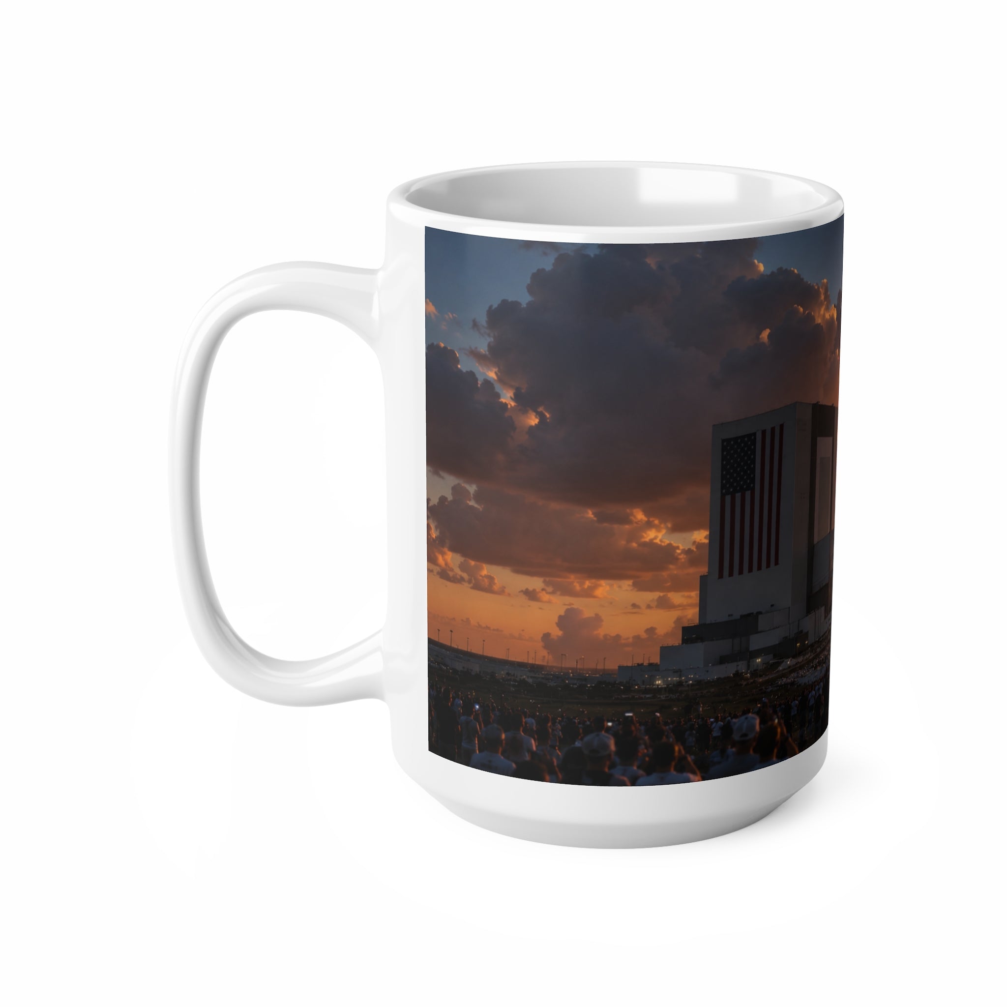 Florida Rocket Launch Coffee Mug — Sunset Space Shuttle Launch Photography Ceramic Mug (11oz & 15oz)