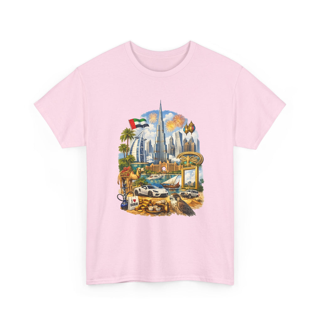 Dubai Skyline Beach Vacation T-Shirt – Retro Travel Collage Tee