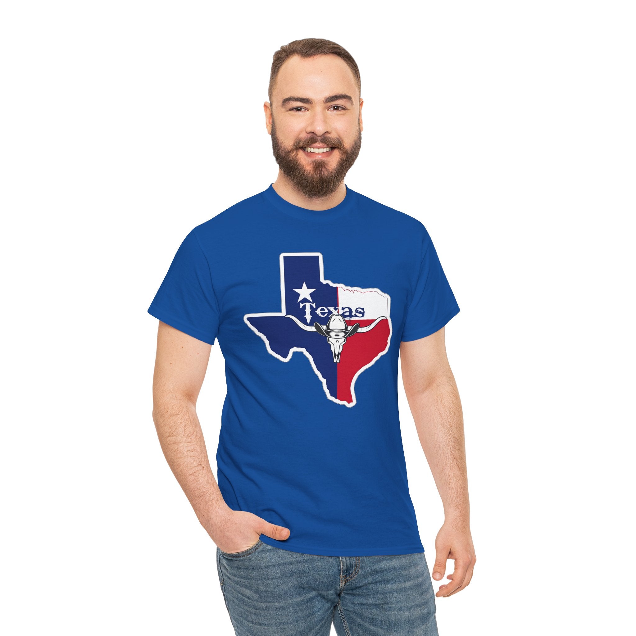 Texas Flag Outline T-Shirt — Lone Star State Map Tee with 'Texas' Text