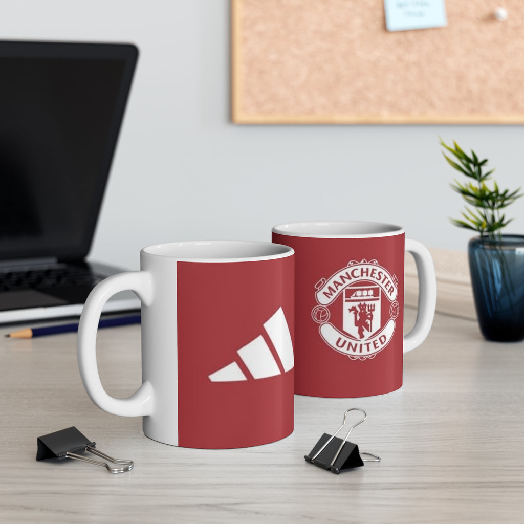 Manchester United Inspired Red Crest Ceramic Coffee Mug – 11oz & 15oz