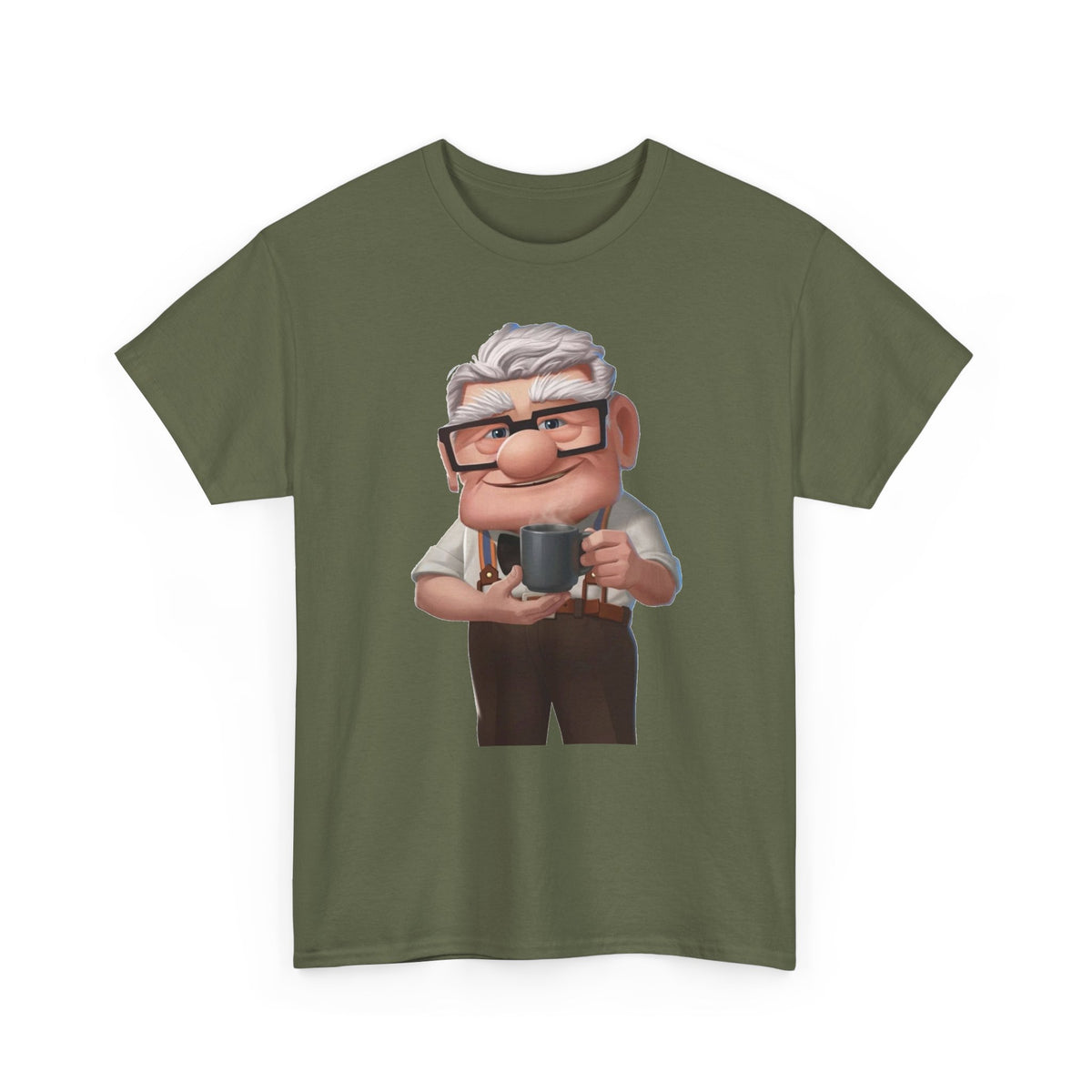 Disney Up Cartoon Grandpa Mug Graphic Tee - Cute Elderly Character T-Shirt