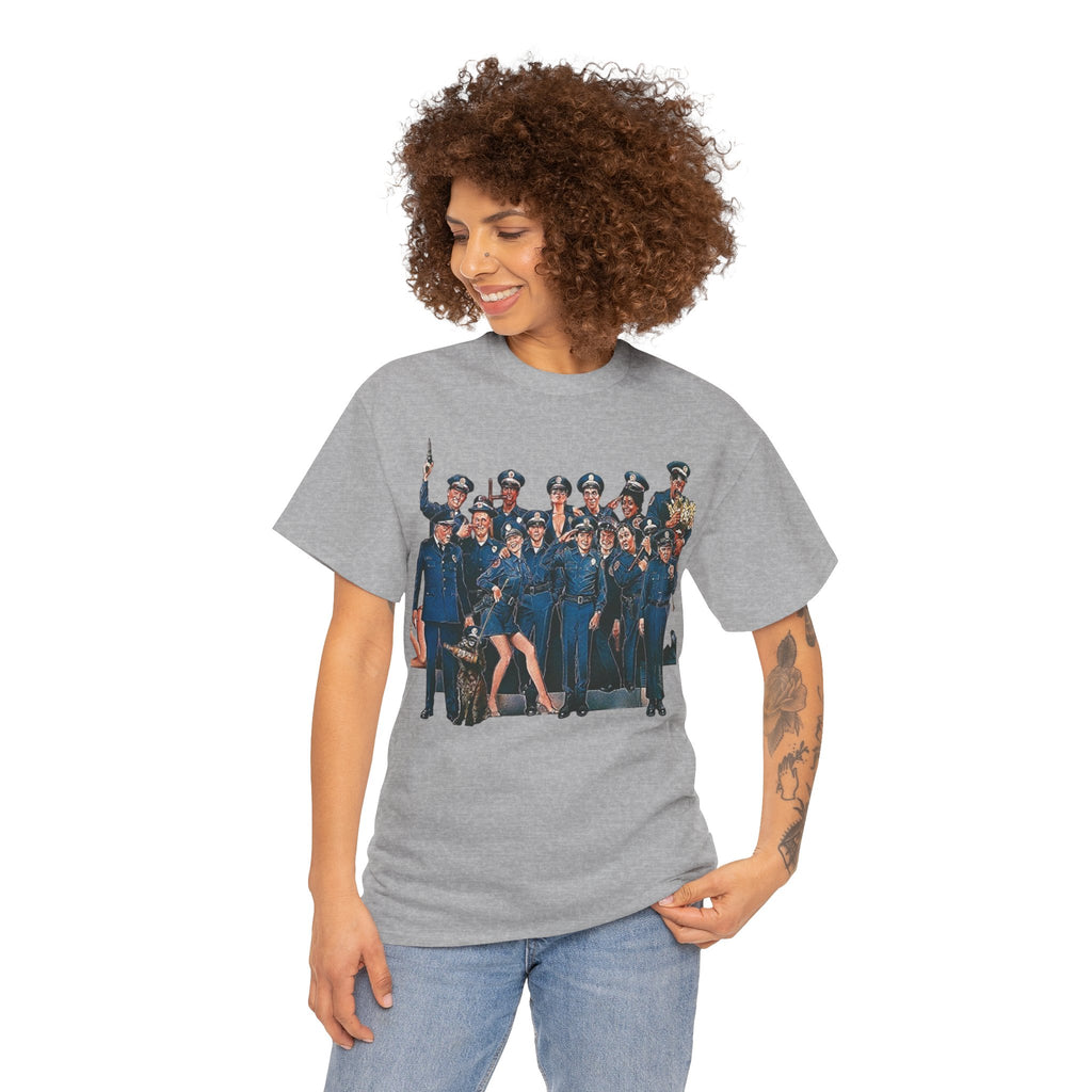 Police Academy Movie Inspired Cotton T‑Shirt — Retro Squad Photo Tee