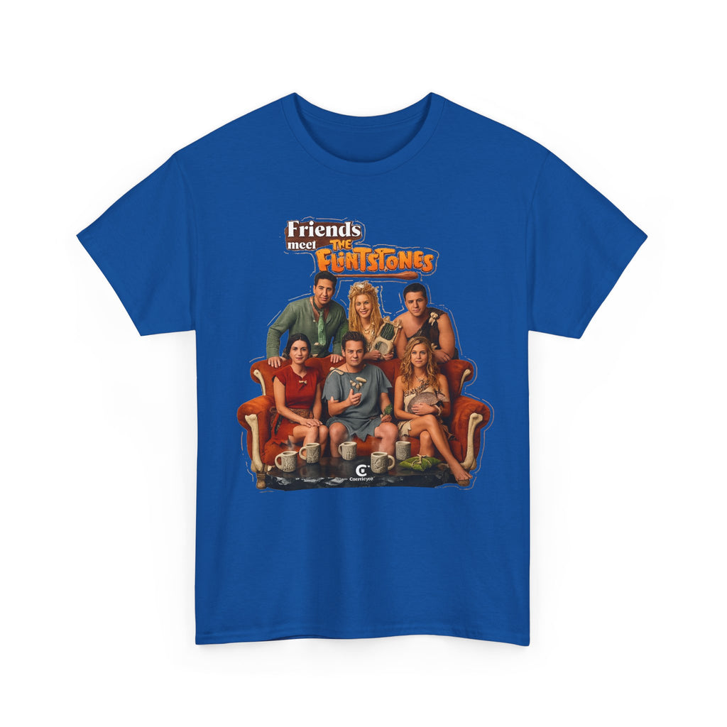 Friends meets the Flintstones TV Sitcom Cast Graphic Tee — 'Friends' Retro Couch Design