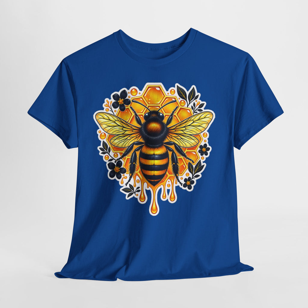 Manchester Bee Honeycomb T‑Shirt — Floral Dripping Honey Graphic Tee