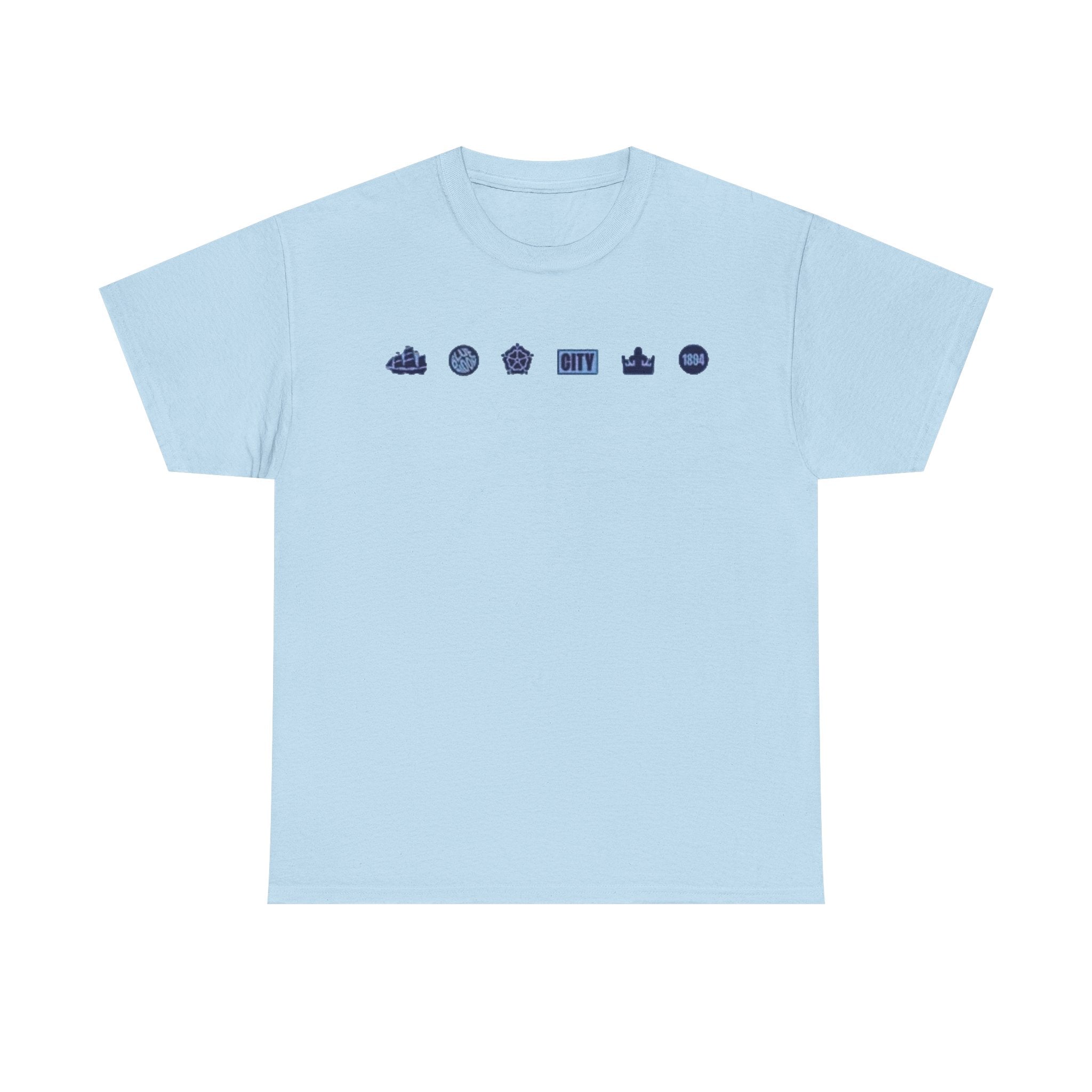 Manchester City Minimal City Icons Tee — Navy Skyline Icons Chest Print