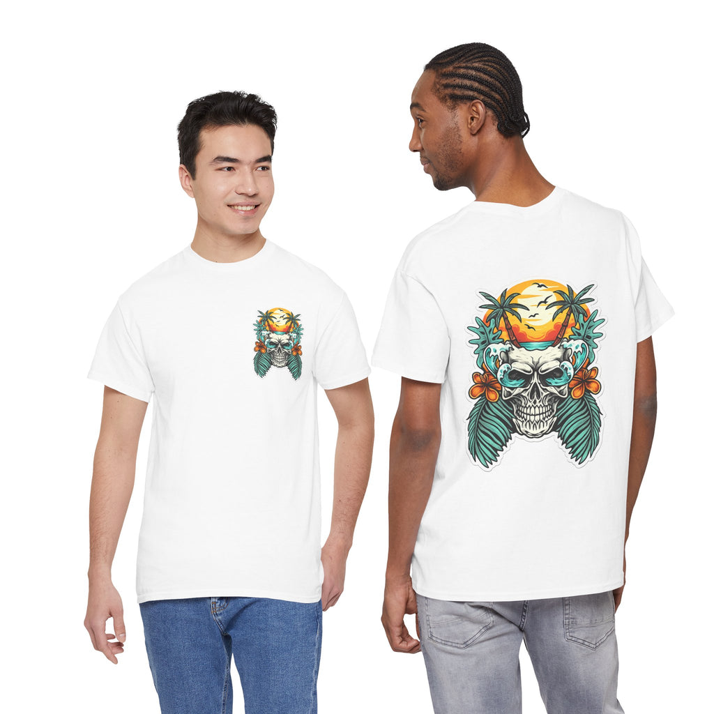 Tropical Skull Tee — Sunset Palm Beach Skull T-Shirt