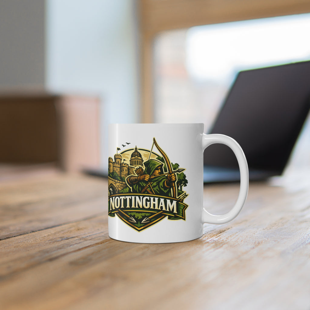 Nottingham Robin Hood Ceramic Coffee Mug — 11oz & 15oz Travel-Perfect Gift