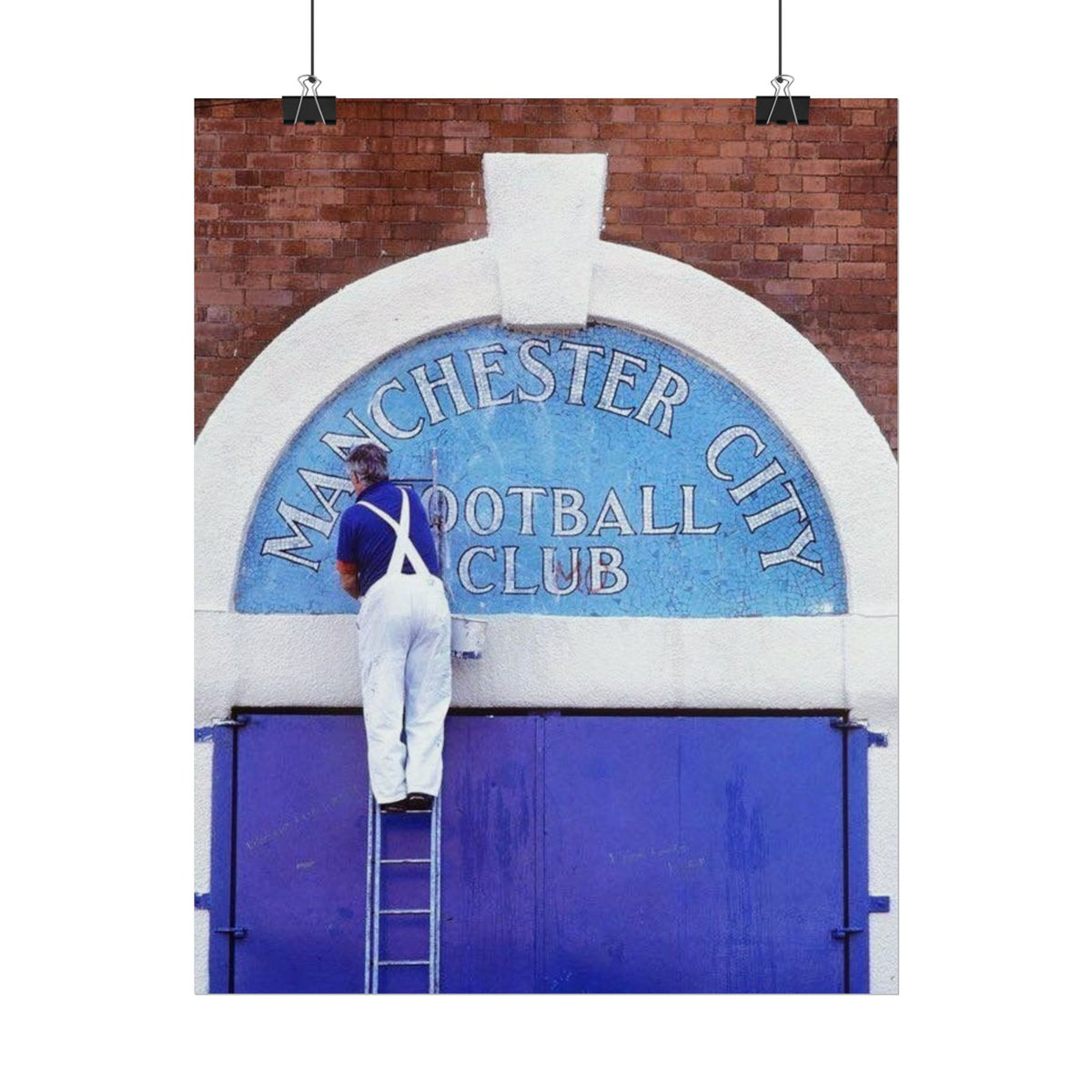 Manchester City Vintage Maine Road Stadium Poster — Rolled Football Wall Art