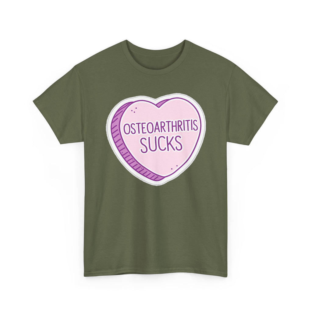 Osteoarthritis Sucks T-Shirt — Pink Heart Awareness Tee