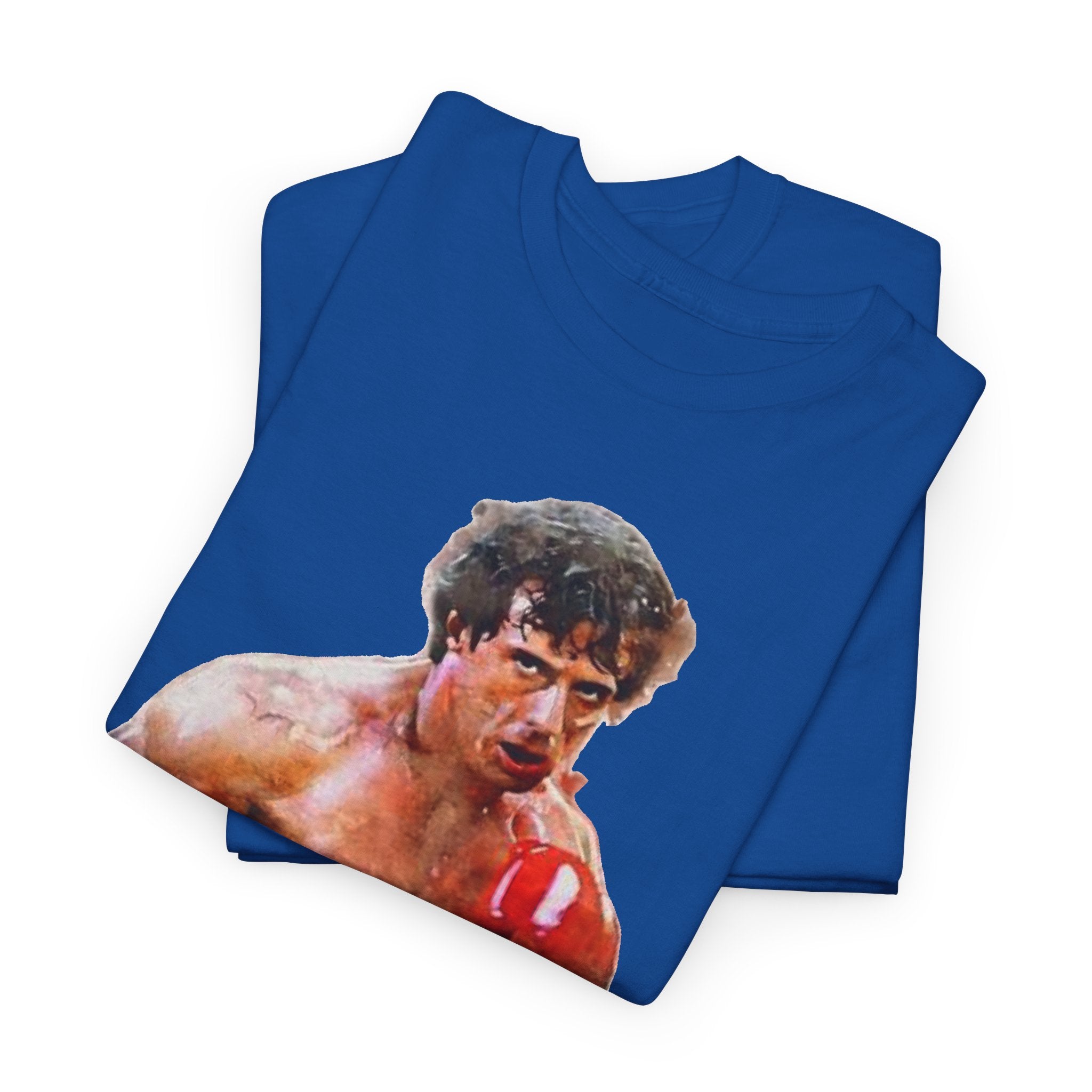 Boxer Rocky Painting T‑Shirt — Vintage American Flag Boxing Tee