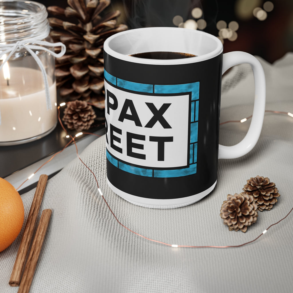 Manchester City Maine Road Kippax Street Ceramic Coffee Mug — Blue Tile Street Sign Design (11oz & 15oz)