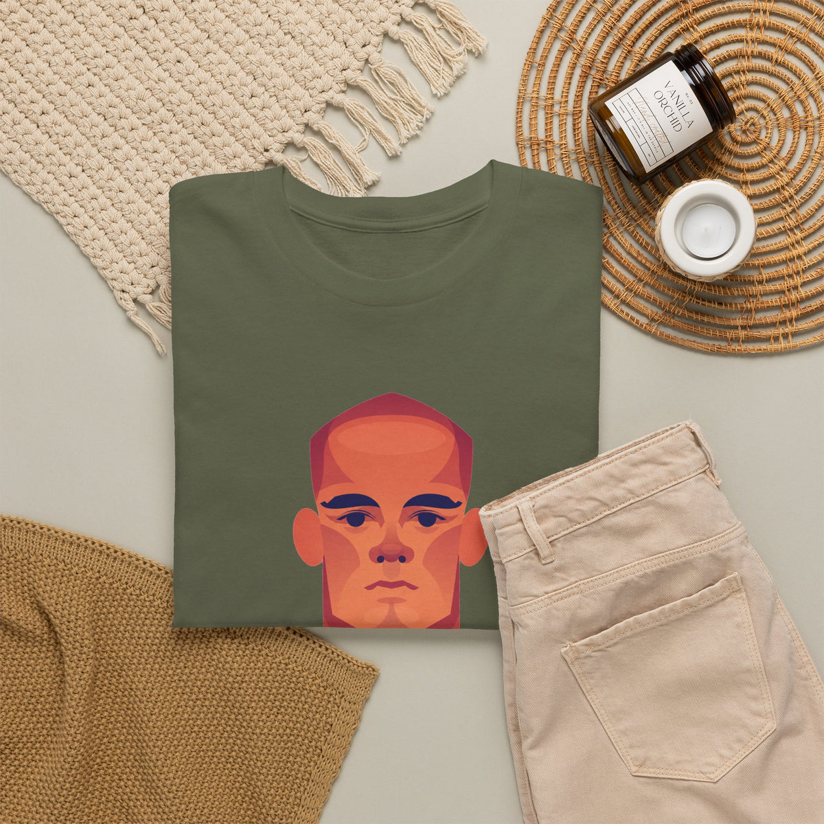 Vinny Kompany Manchester City Legend Minimalist Portrait Tee — Bold Stylized Face Graphic T-Shirt