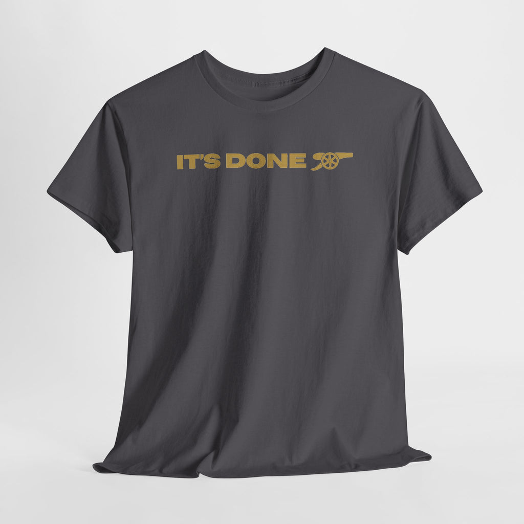It's Done Arsenal Champions T-Shirt – Minimalist Gold Script Tee