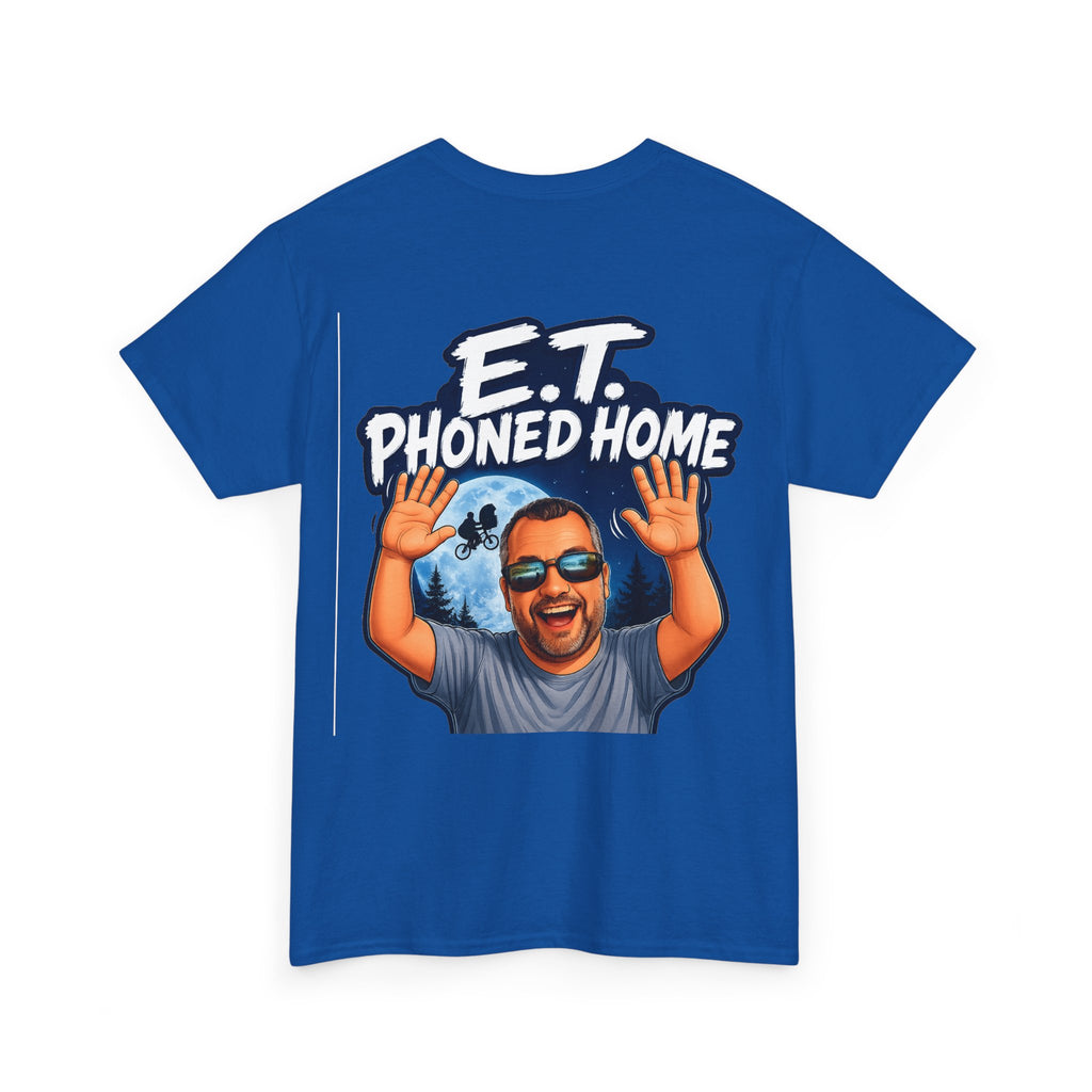 Graphic Tee — "E.T. Phoned Home" Smiling Guy Retro Design