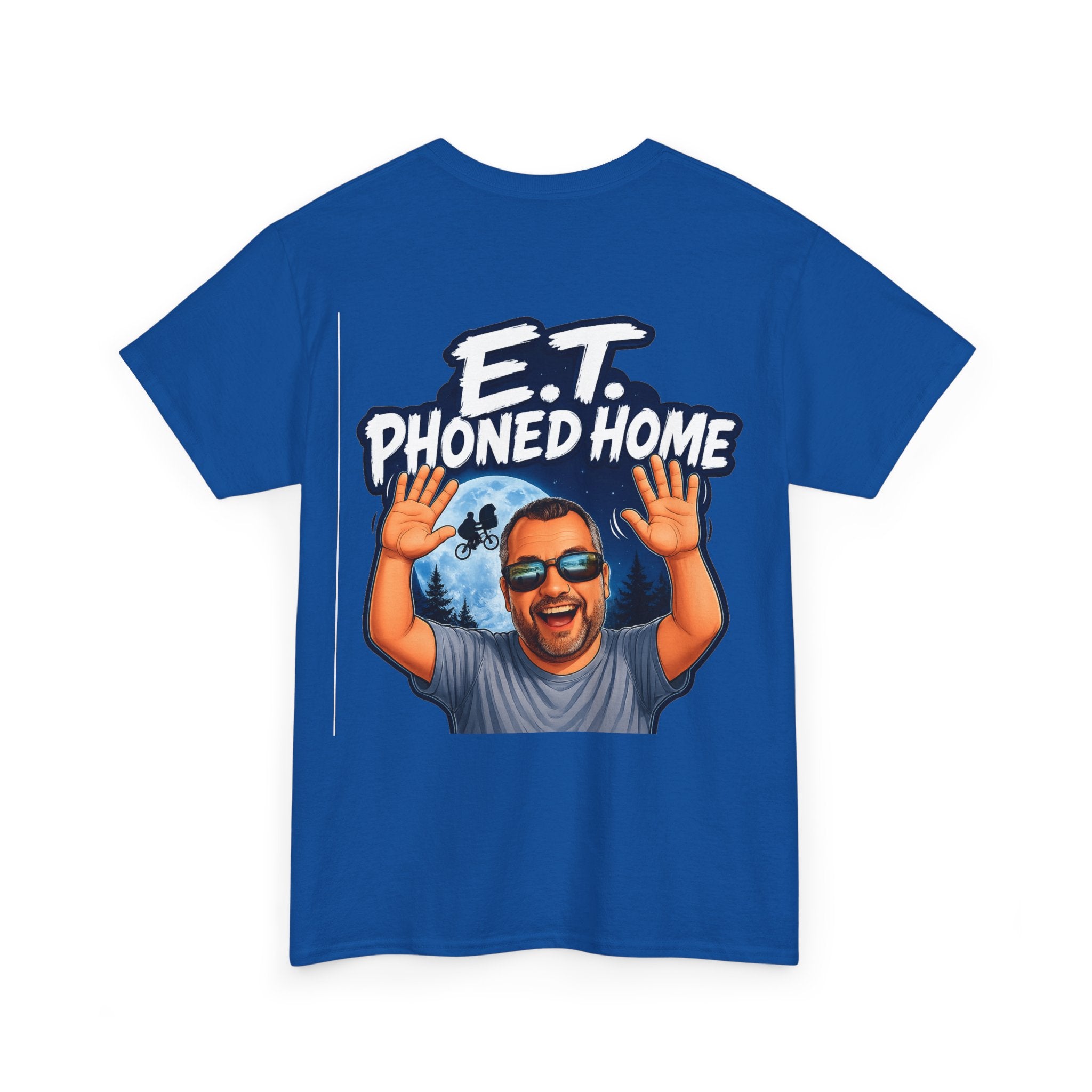 Graphic Tee — "E.T. Phoned Home" Smiling Guy Retro Design