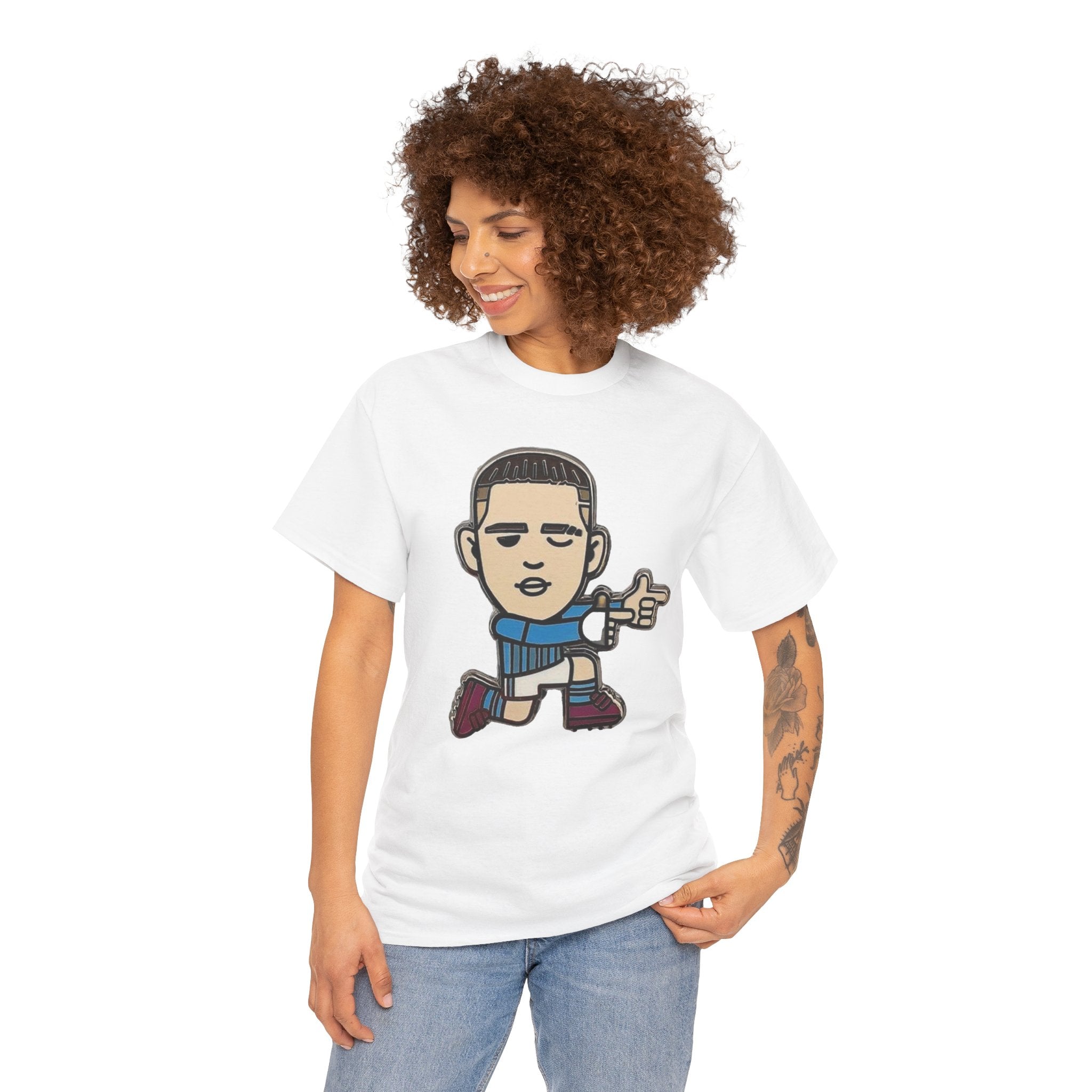 Phil Foden Cartoon Dance Pose Tee - Funky Character Graphic T-Shirt
