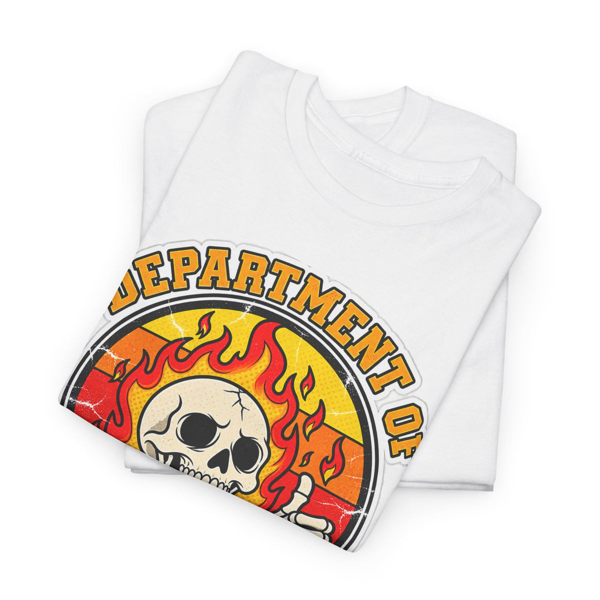 Department of Bad Decisions Skull T-Shirt — Retro Flaming Thumbs-Up Graphic Tee