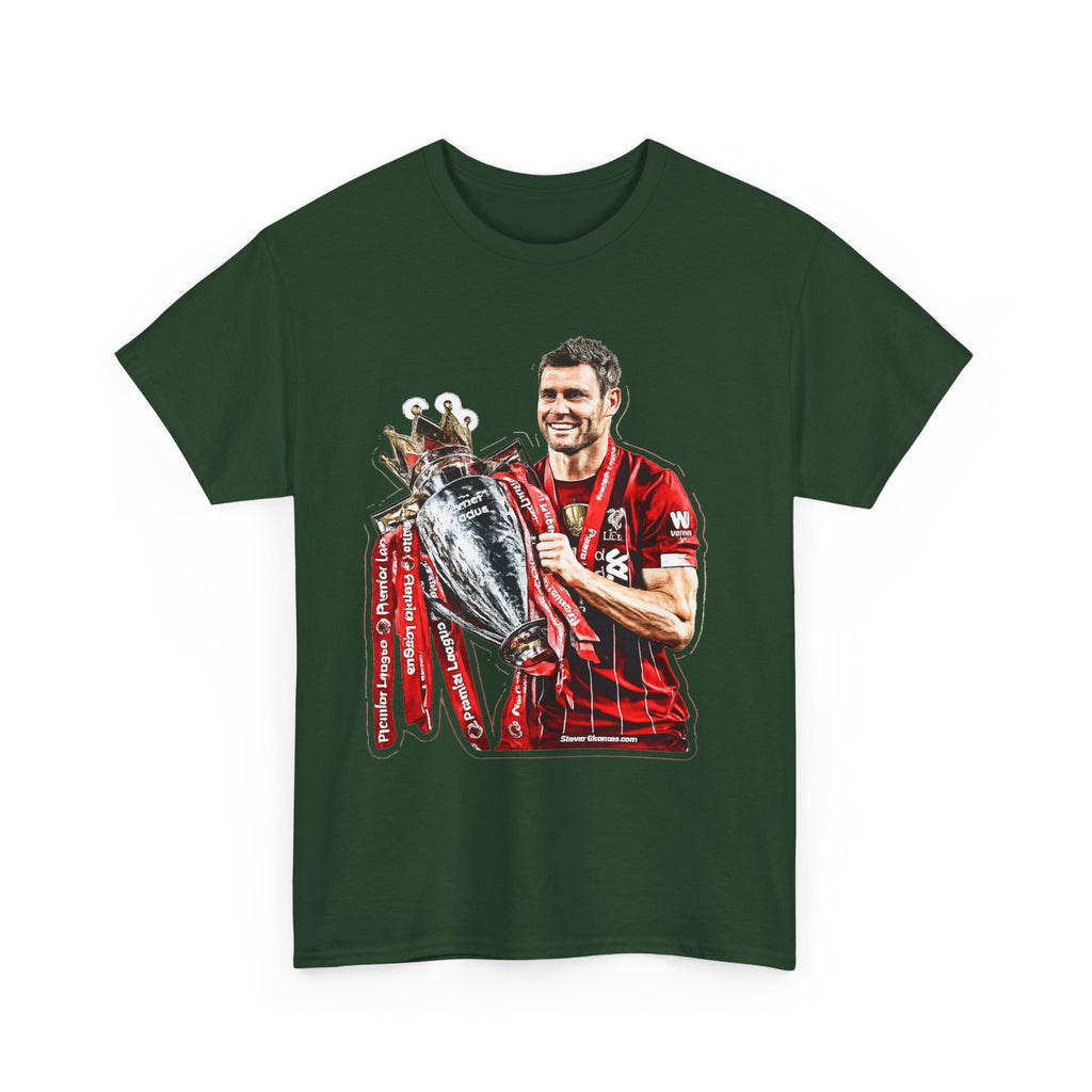 James Milner Liverpool Premier League Champion Trophy T-Shirt — Player Holding Premier Trophy