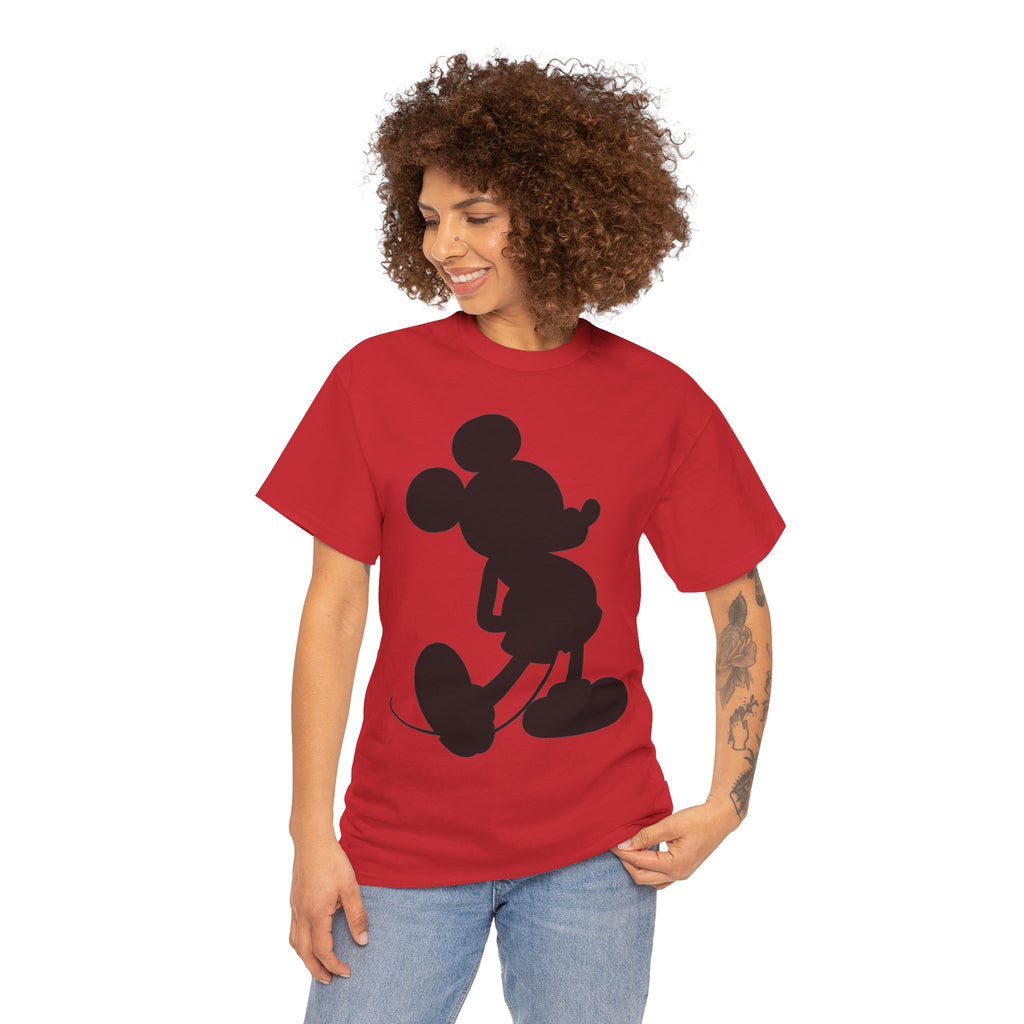 Mickey Mouse Silhouette Graphic Tee — Retro Cartoon Shadow T-Shirt