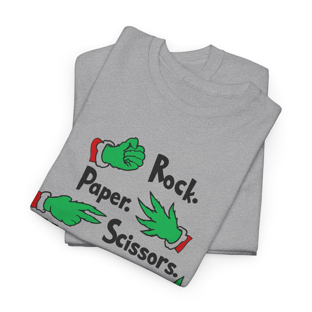 Funny Holiday Tee — "Rock. Paper. Scissors. Throat Punch! I Win" Graphic T-Shirt