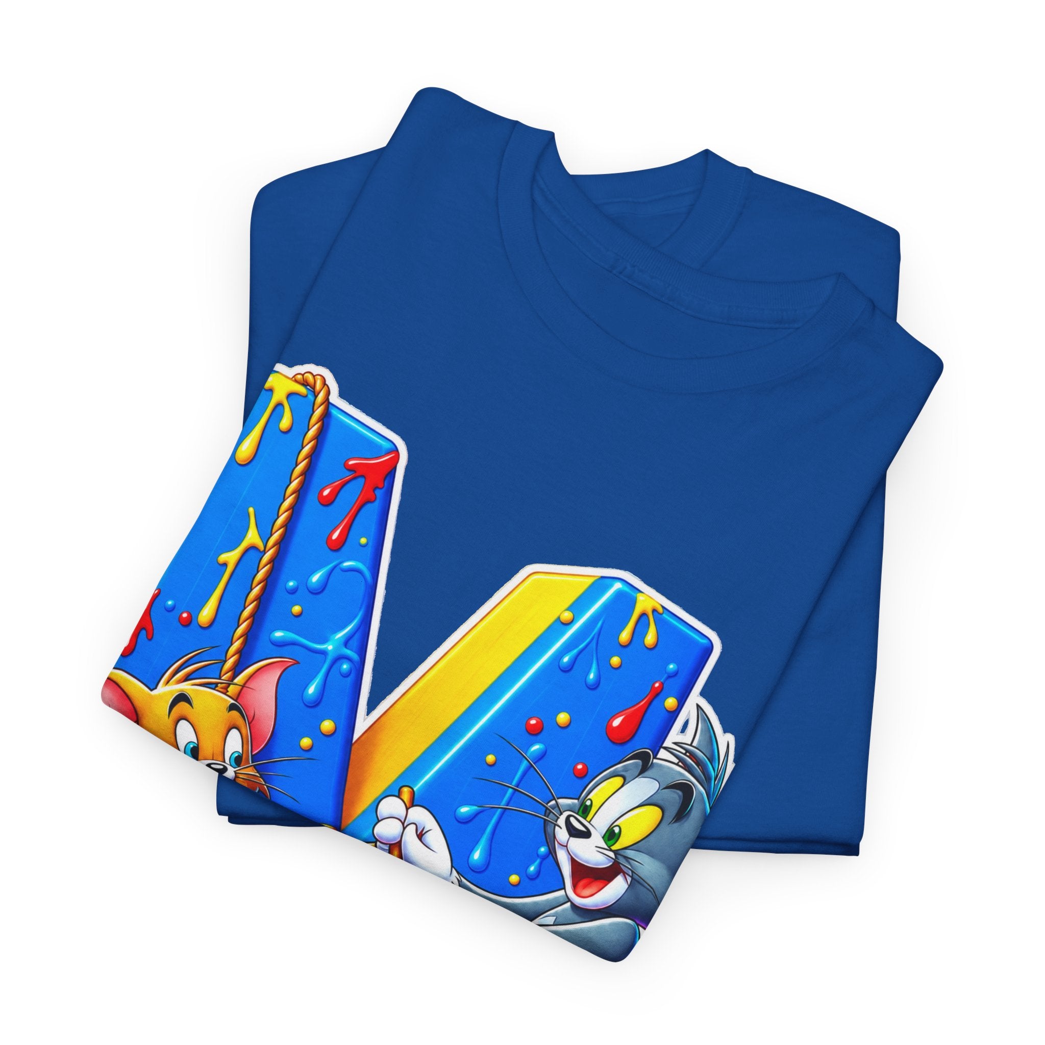 Tom & Jerry Letter M Cotton T-Shirt — Retro Cartoon Graphic Tee