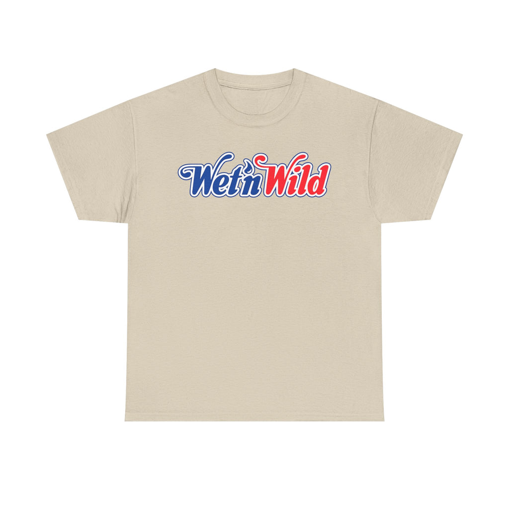 Wet 'n Wild Retro Script T-Shirt — Red & Blue Patriotic Graphic Tee