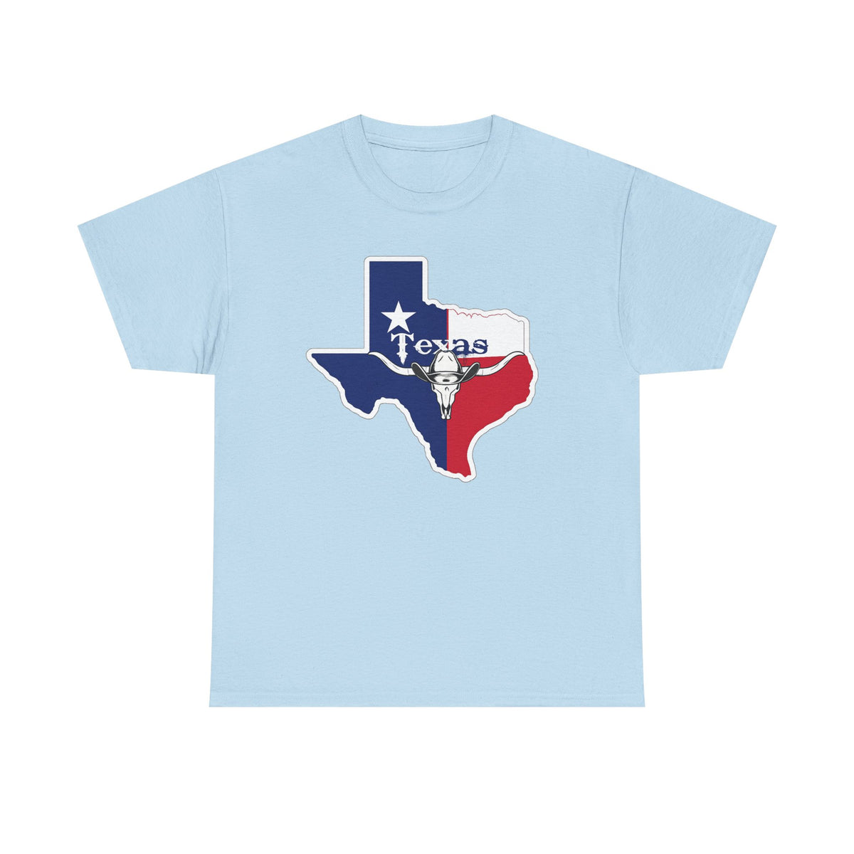 Texas Flag Outline T-Shirt — Lone Star State Map Tee with 'Texas' Text