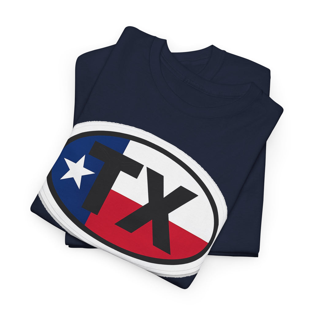 Texas Flag TX Oval T-Shirt — Patriotic Lone Star Tee