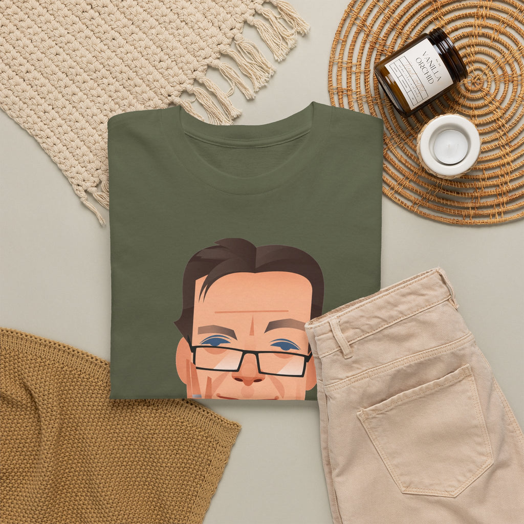 Tony Wilson Manchester Legend Caricature Gentleman Face Cotton T-Shirt