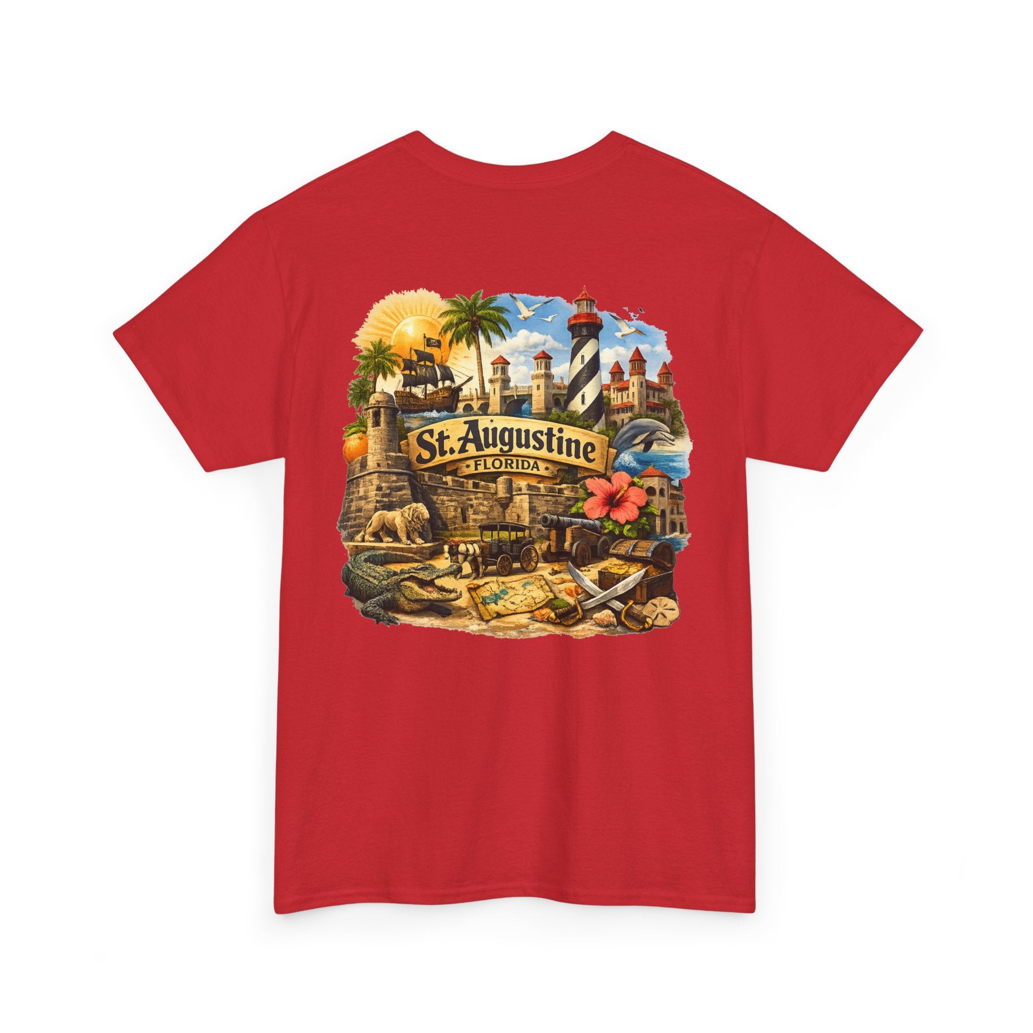 St. Augustine Florida Vintage Travel Tee — Retro Beach & Lighthouse Souvenir T-Shirt