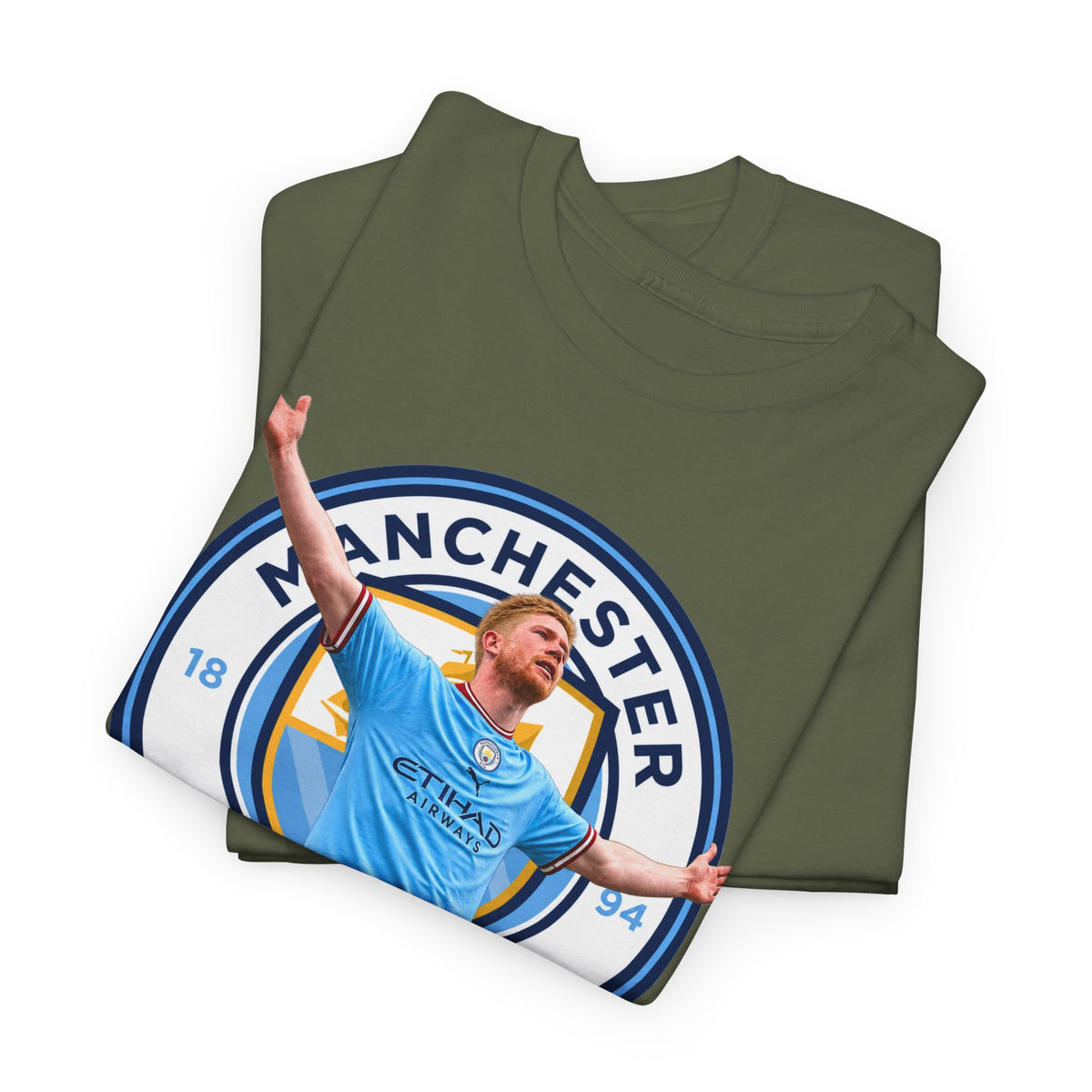 Kevin De Bruyne Manchester Football Club Legend Cotton T-Shirt — Player Celebration Graphic T-Shirt