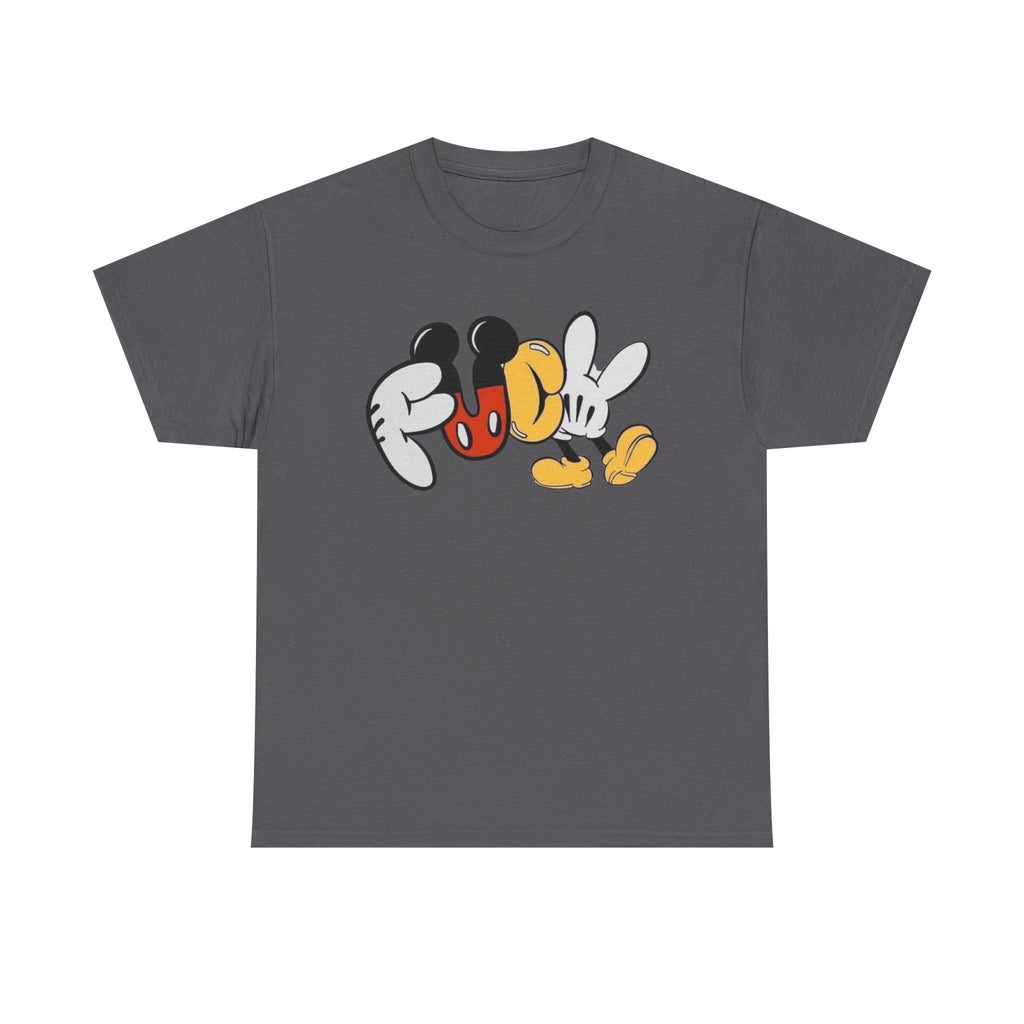 F**K Disney Graphic Tee — Playful Cartoon Hands & Shoes Design