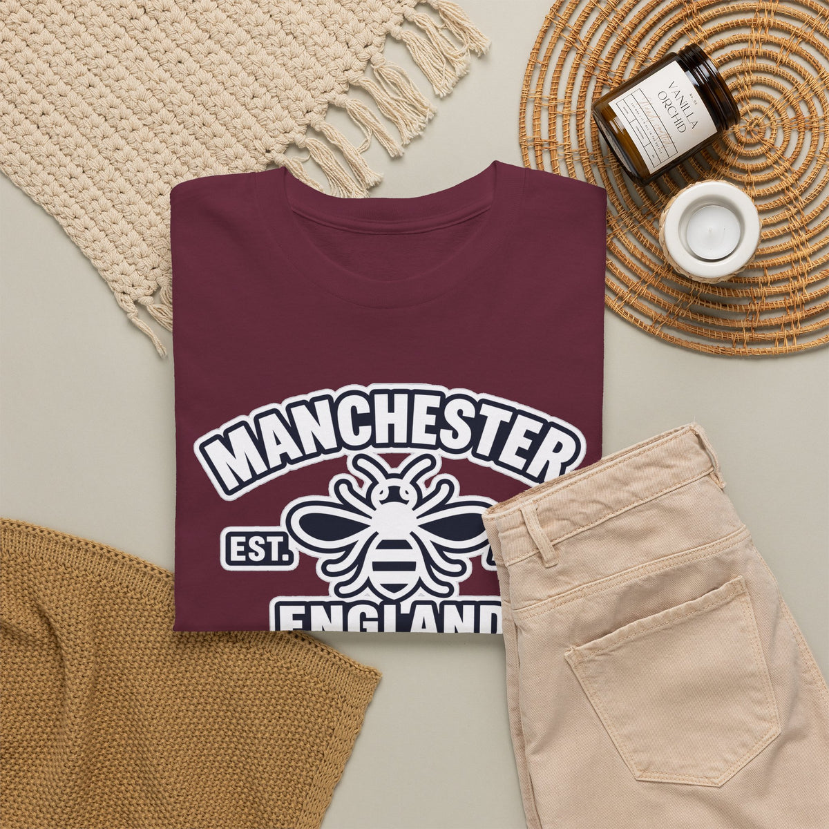 Manchester Bee Cotton T-Shirt – Established 1979 England Graphic Tee