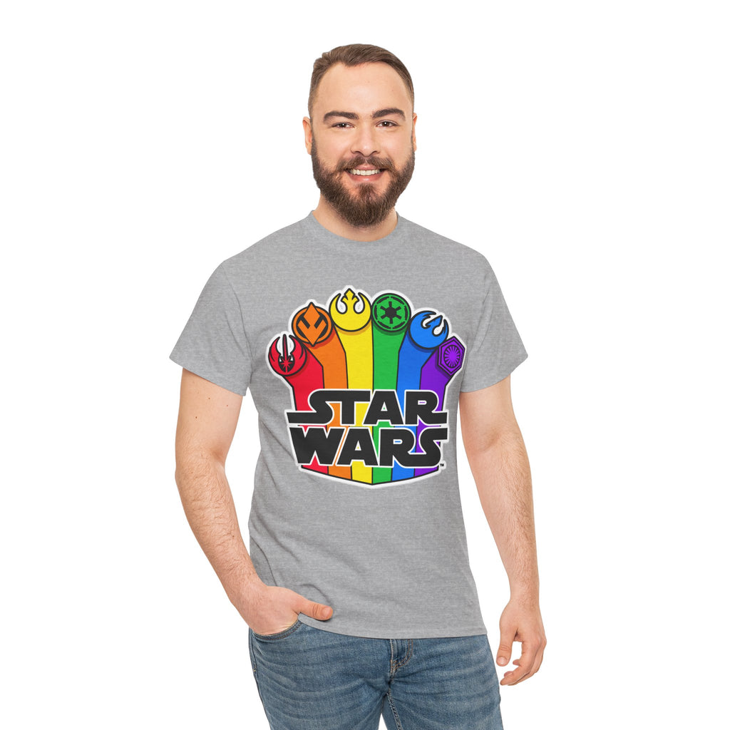 Star Wars Rainbow Emblem Tee — LGBTQ+ Pride Fan Cotton Shirt