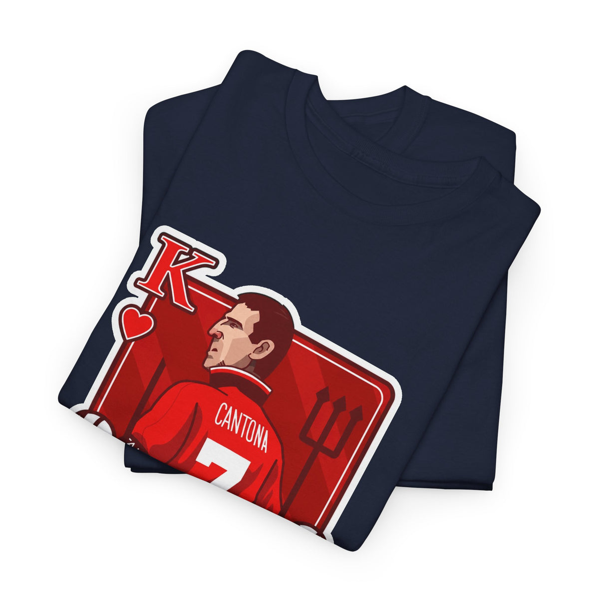Cantona Playing Card Cotton T-Shirt / Tee — Number 7 Custom Jersey Design