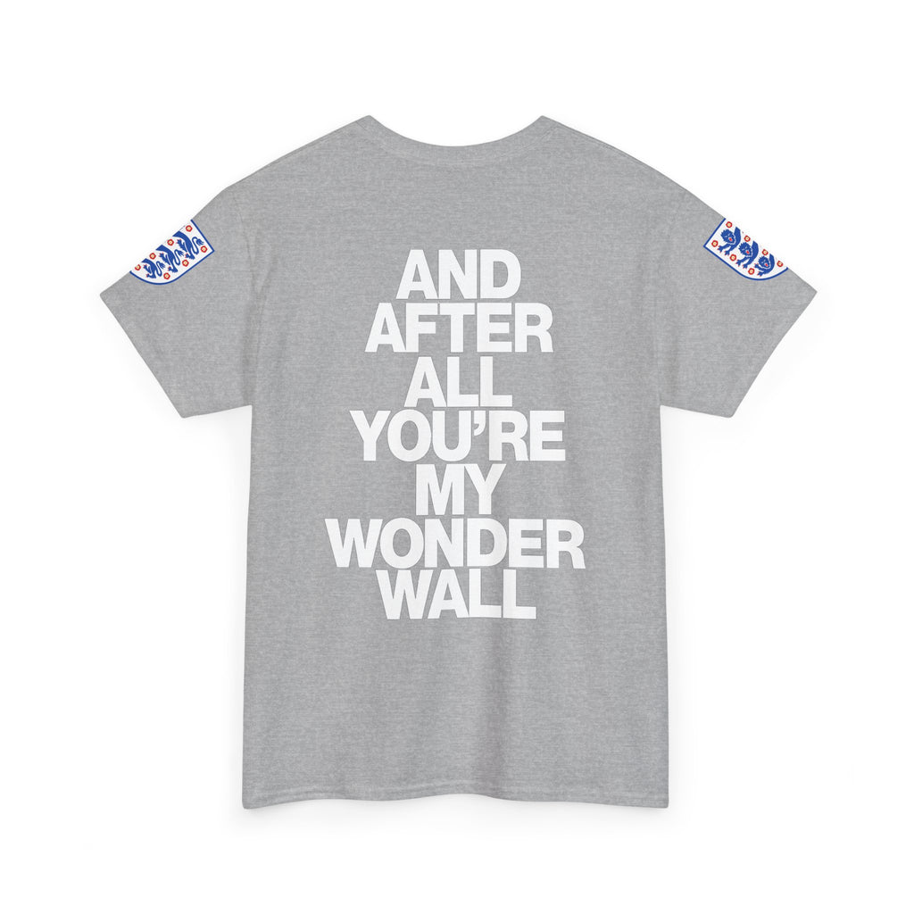 England Football Tee — "And After All You're My Wonderwall" Lyrics Tee