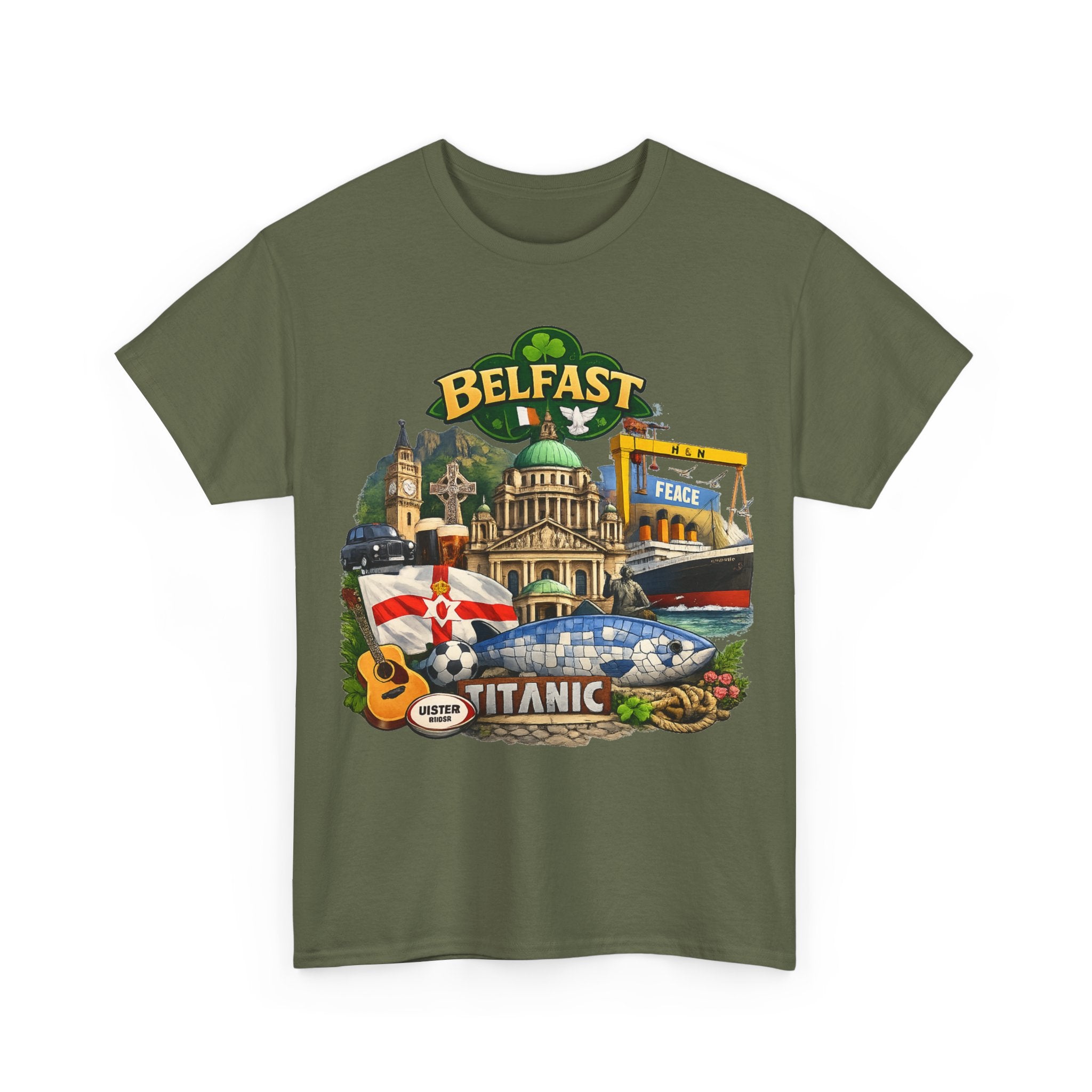 Belfast Collage T-Shirt – Titanic & City Landmarks Souvenir Tee