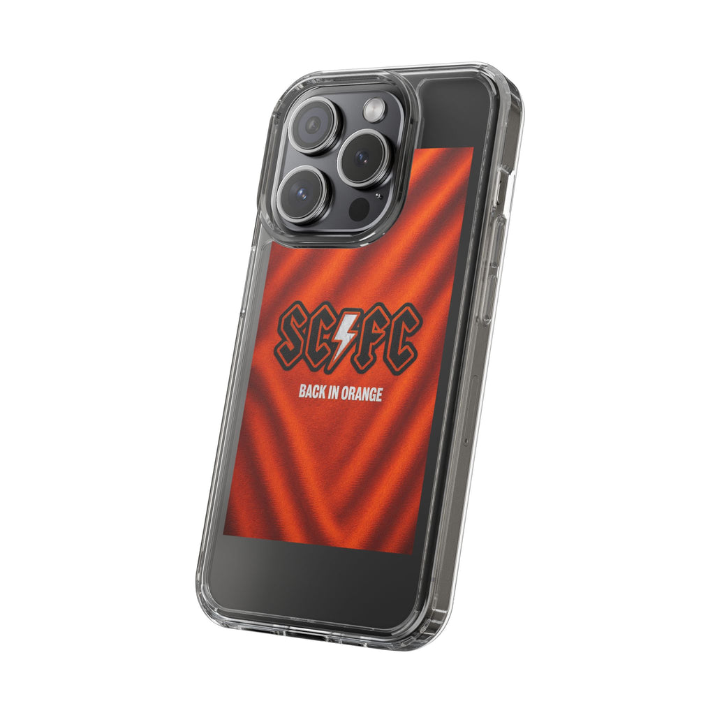 Salford CIty Inspired Phone Case — 'SCFC Back in Orange' Clear Protective Cover