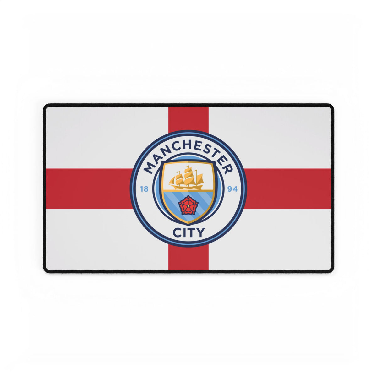 Manchester City St George Flag Desk Mat — Large Football Club Gaming Mouse Pad