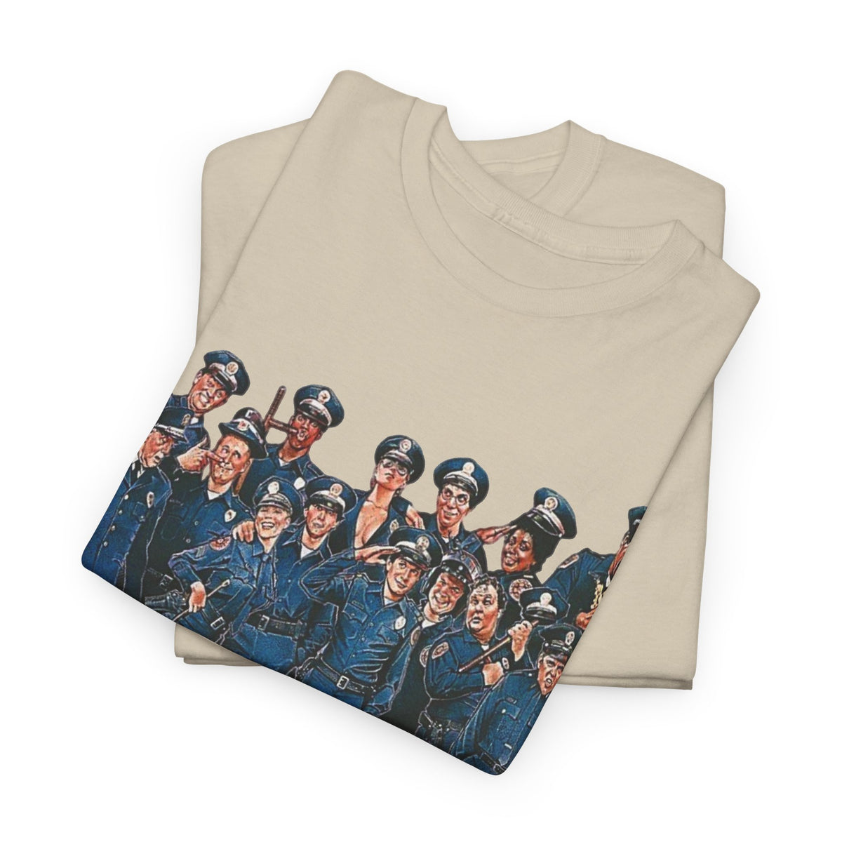 Police Academy Movie Inspired Cotton T‑Shirt — Retro Squad Photo Tee