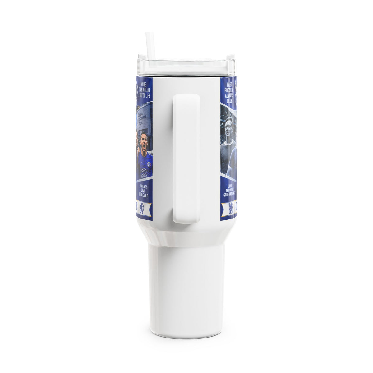 Chelsea FC 40oz Travel Tumbler — Once A Blue, Always A Blue Stadium Mug
